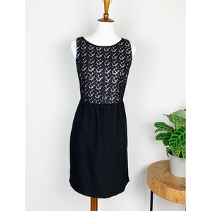 LOFT | Black Lace Bodice Sheath Dress